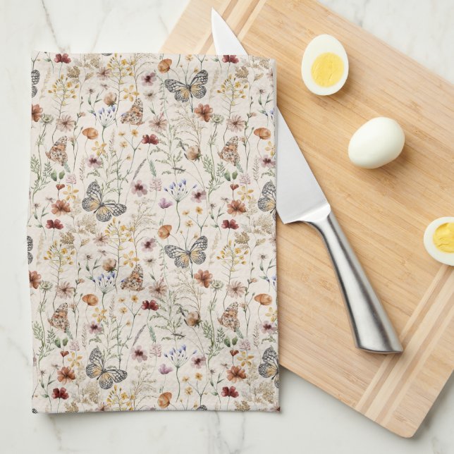 Toalla de Cocina Floral Boho (Doblado Cuarto)