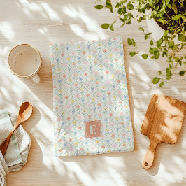 Toalla de cocina floral de flores silvestres con i