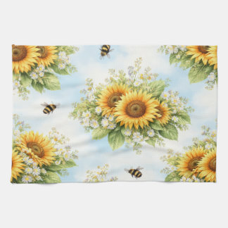 Toalla de cocina floral de girasol