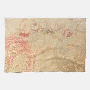 Toalla de cocina floral elegante lamentable