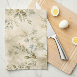 Toalla de cocina floral heredada - Botánica acuare