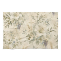 Toalla de cocina floral heredada - Botánica acuare