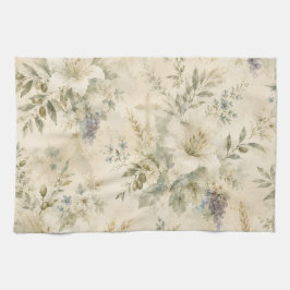 Toalla de cocina floral heredada - Botánica acuare