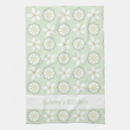 Toalla de cocina floral moderna personalizado