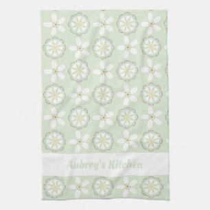 Toalla de cocina floral moderna personalizado