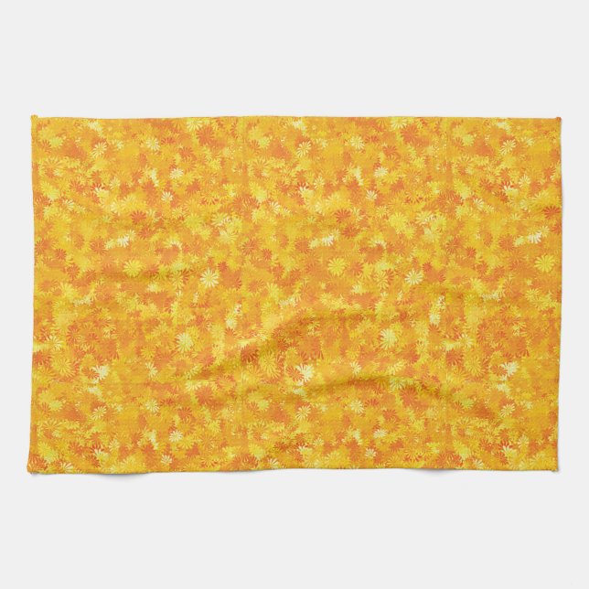 toalla de cocina floral naranja (Horizontal)