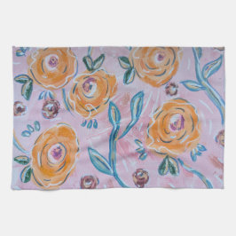 Toalla de cocina floral rosa