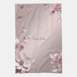 Toalla de cocina floral rosa delicada