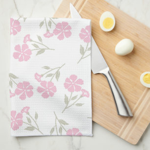 Toalla de Cocina Floral Rosa Profundo Diseño Elega