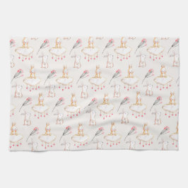 Toalla de cocina floral simple de Pascua del