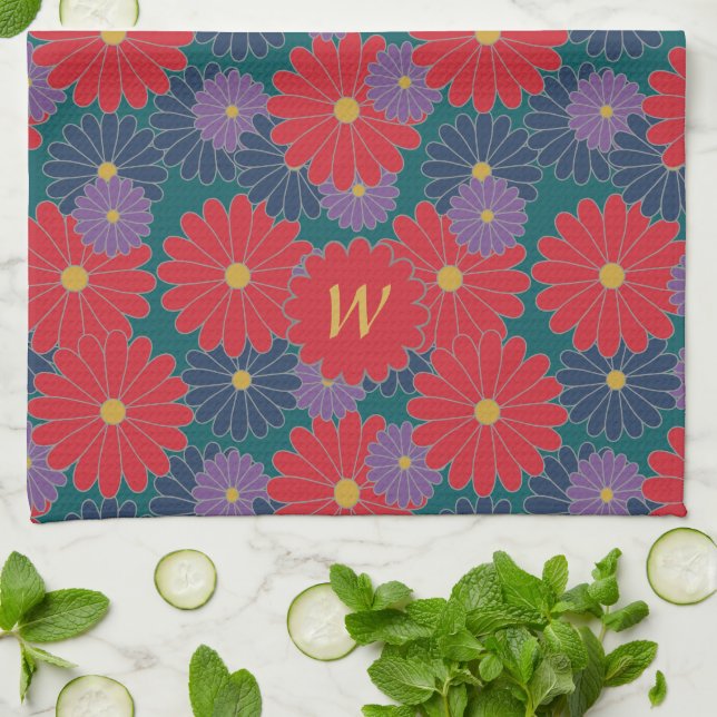 Toalla de cocina floral Splashy Fall (Doblado)