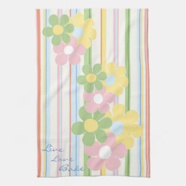 Toalla de cocina "Flores y rayas"