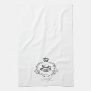 Toalla de cocina francesa de la taza de té del