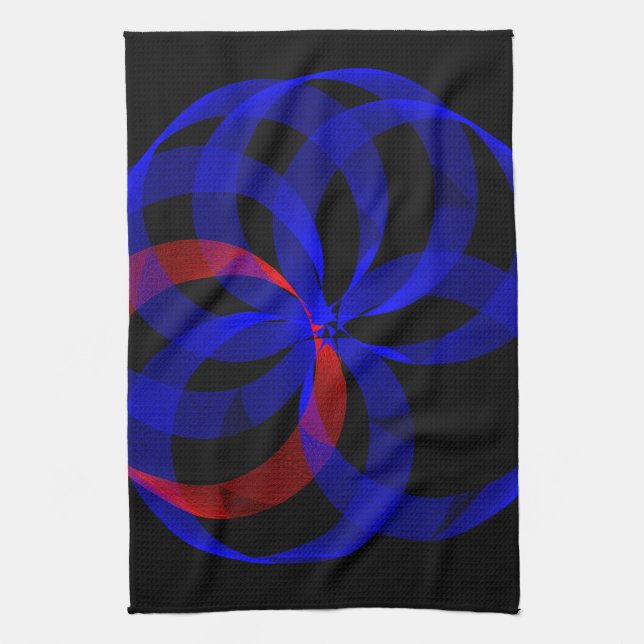 Toalla de cocina geométrica de acento rojo girator (Vertical)