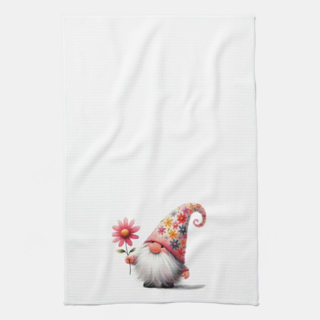 Toalla de cocina Gnome de primavera (Vertical)