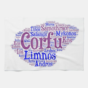 Toalla de cocina griega de las islas