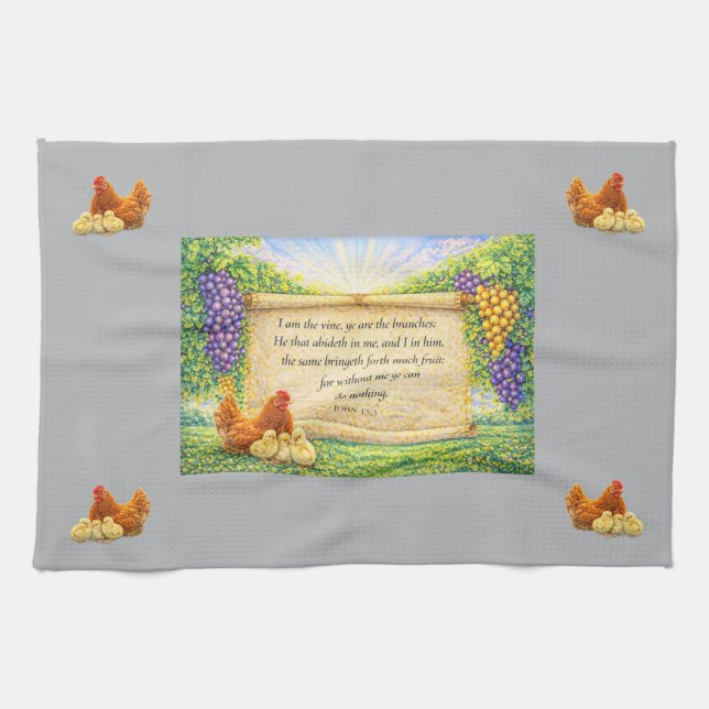 Toalla de cocina gris cristiana (Horizontal)