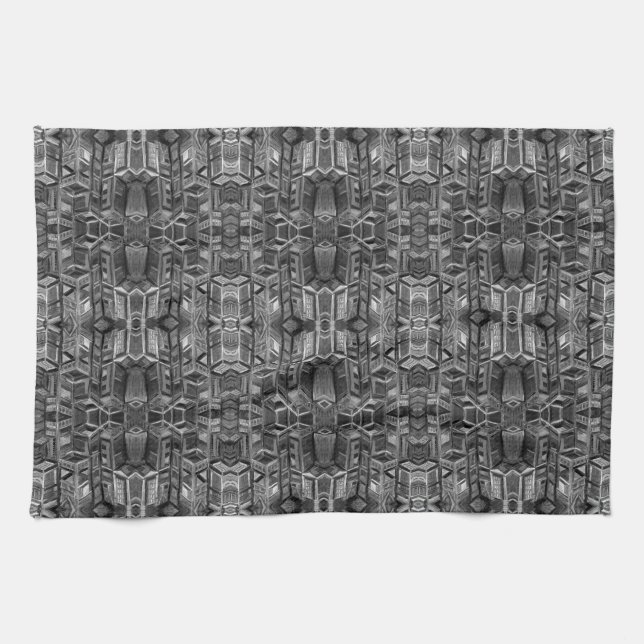 Toalla de cocina gris del modelo de la ciudad (Horizontal)