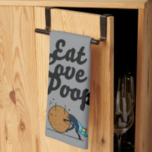 toalla de cocina gris oscuro comer amor caca