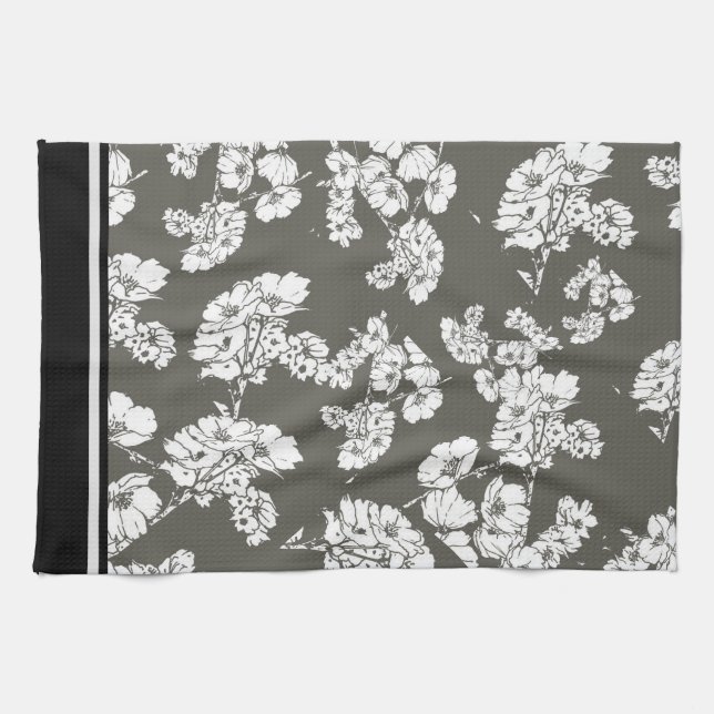 Toalla de cocina gris y blanca (Horizontal)