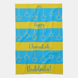 Toalla de cocina "Hanukkah Blue Gold"