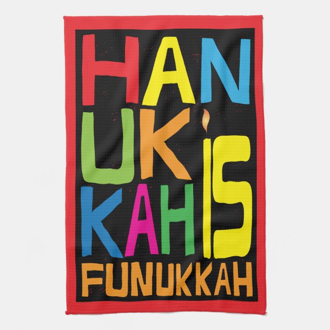 Toalla de cocina "Hanukkah is Funukkah" Toalla de  (Vertical)