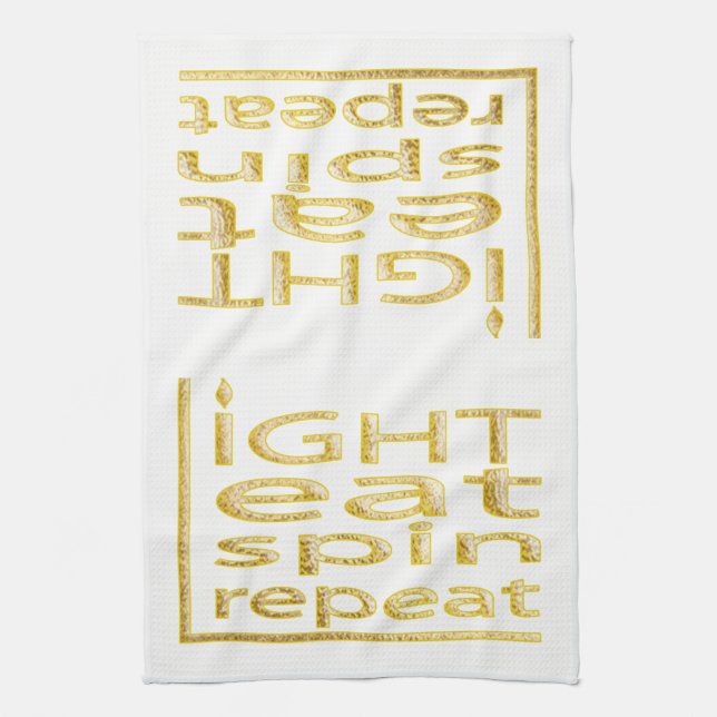 Toalla de cocina "Hanukkah-Light Eat Spin Repeat" (Vertical)