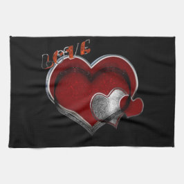 Toalla de cocina Heart Magic Black