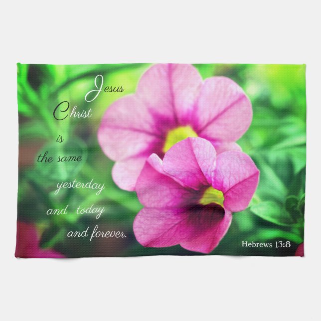 Toalla de cocina hebrea 13:8 (Horizontal)