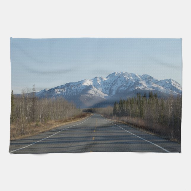 Toalla de cocina Highway en Alaska (Horizontal)