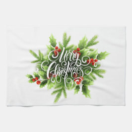 Toalla de cocina Holly Merry Christmas