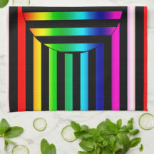 Toalla de cocina - Ilusión óptica a rayas