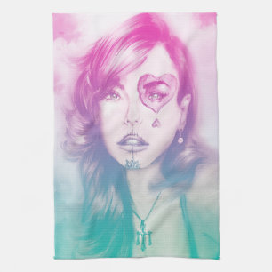 Toalla de cocina ilustrada de colores - Arcoiris