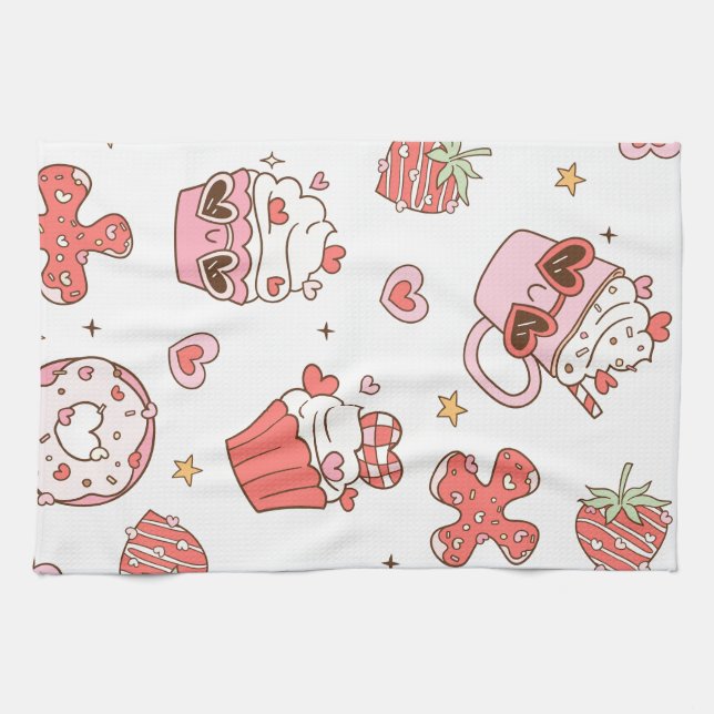 Toalla de Cocina Kawaii Dulces - Postres Lindos & (Horizontal)