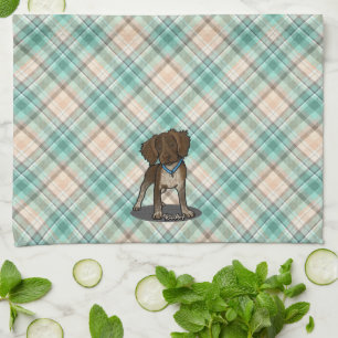 Toalla de cocina KiniArt Brittany en Plaid Marina