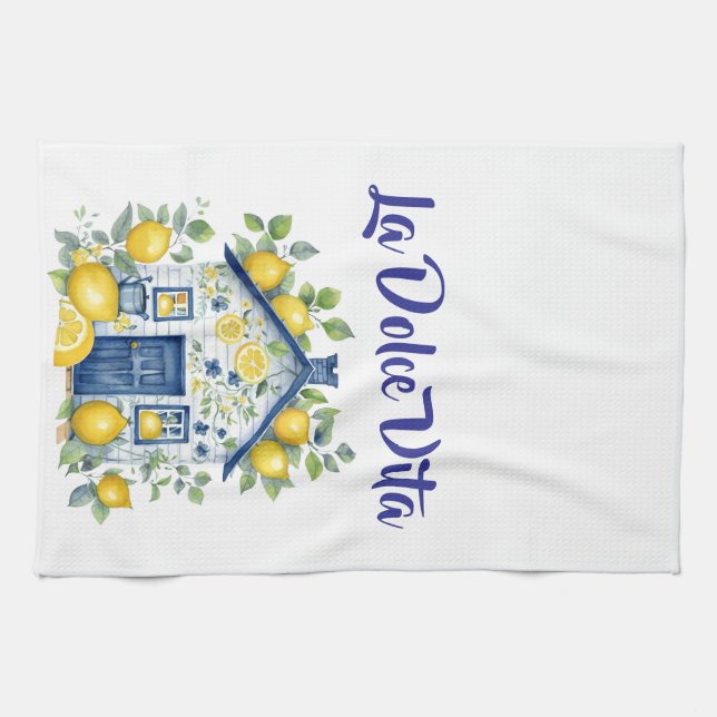 Toalla de cocina La Dolce Vita con limones (Horizontal)