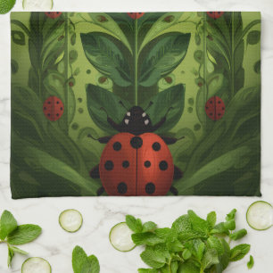 Toalla de cocina Ladybug Garden – Insecto floral l