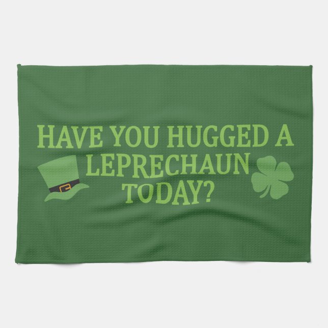 Toalla de cocina Leprechaun Hug (Horizontal)