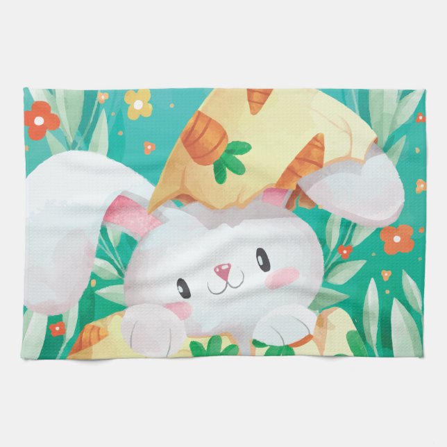 Toalla de cocina linda de la acuarela el | del (Horizontal)