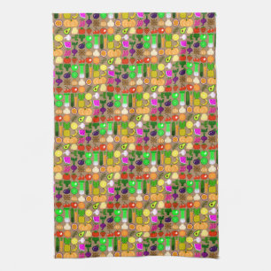 Toalla de cocina linda de la fruta y de la verdura