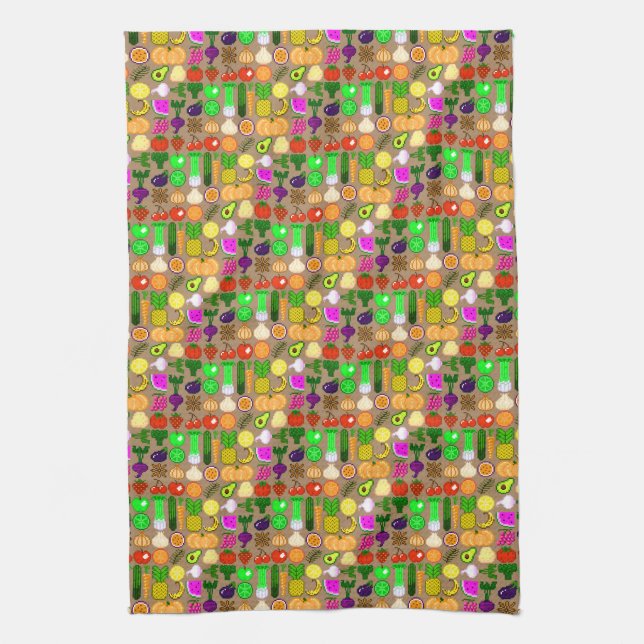 Toalla de cocina linda de la fruta y de la verdura (Vertical)