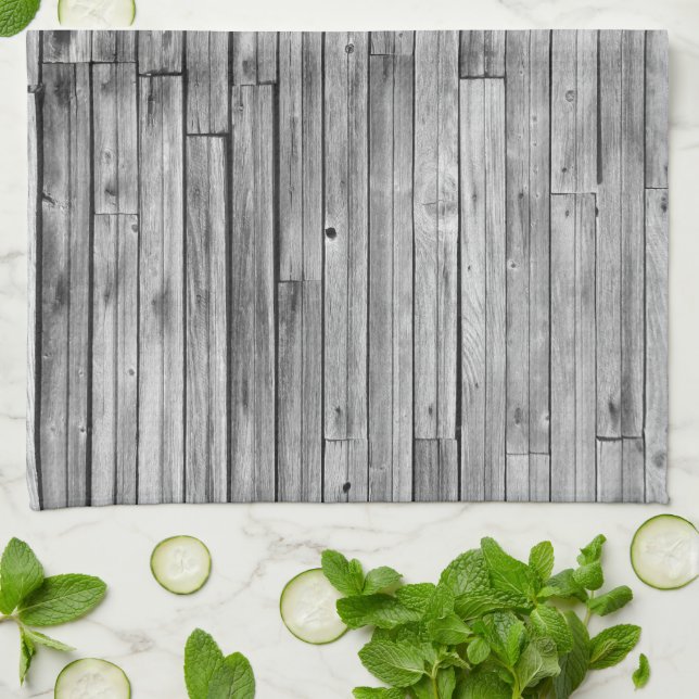 Toalla de cocina - Madera de granero templada (Doblado)