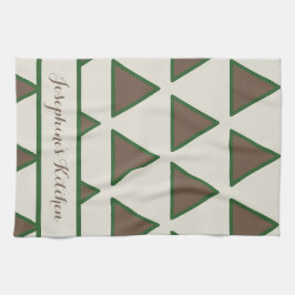 Toalla de cocina moderna personalizada en verde sa