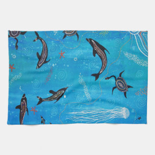 Toalla de cocina mojo soñadora de delfines
