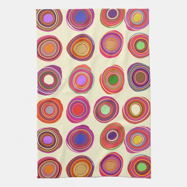 Toalla de cocina multicolor roja (Vertical)