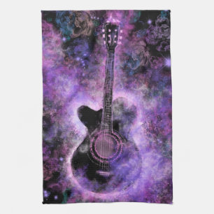 Toalla de cocina musical de guitarra romántica