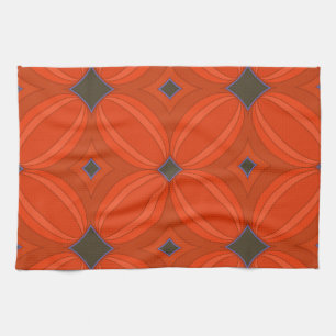 Toalla de cocina naranja Art Deco
