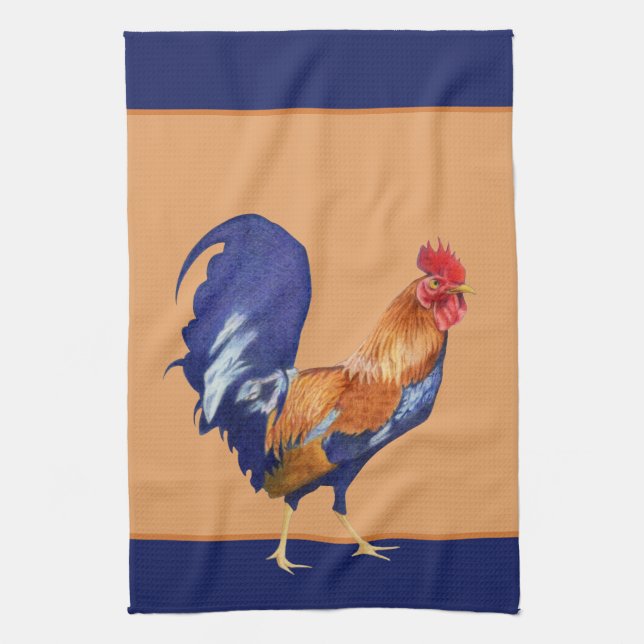 Toalla de cocina naranja Rooster (Vertical)