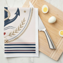 Toalla de cocina náutica clásica Sailorcore