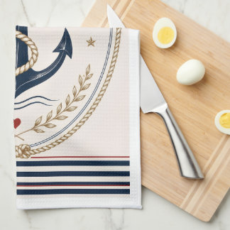 Toalla de cocina náutica clásica Sailorcore